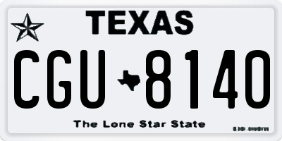 TX license plate CGU8140
