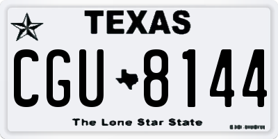 TX license plate CGU8144
