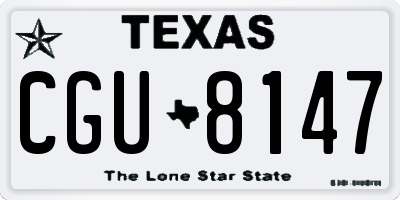 TX license plate CGU8147