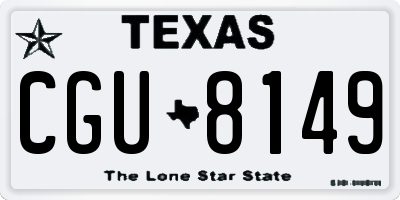 TX license plate CGU8149