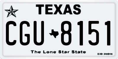 TX license plate CGU8151