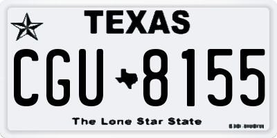 TX license plate CGU8155