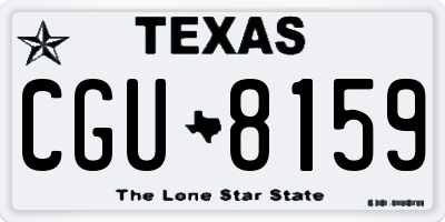 TX license plate CGU8159