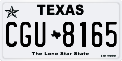 TX license plate CGU8165