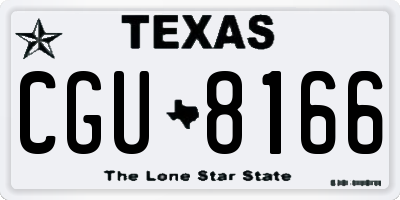 TX license plate CGU8166