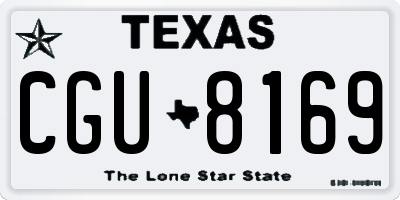 TX license plate CGU8169
