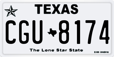 TX license plate CGU8174