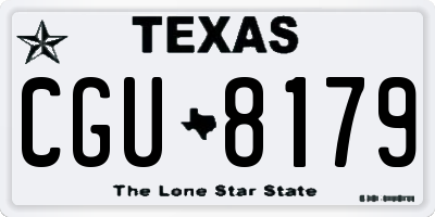 TX license plate CGU8179