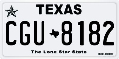 TX license plate CGU8182