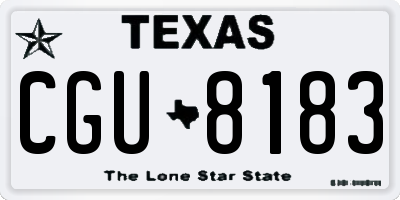 TX license plate CGU8183