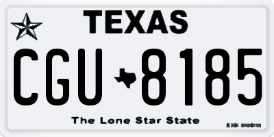 TX license plate CGU8185