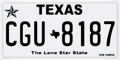 TX license plate CGU8187