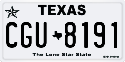 TX license plate CGU8191