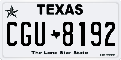 TX license plate CGU8192