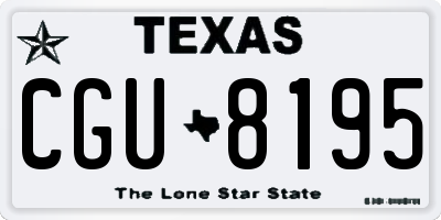 TX license plate CGU8195