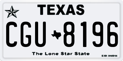 TX license plate CGU8196