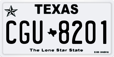TX license plate CGU8201