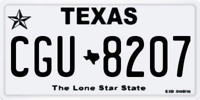 TX license plate CGU8207