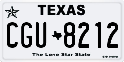 TX license plate CGU8212
