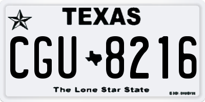 TX license plate CGU8216