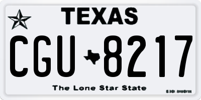 TX license plate CGU8217