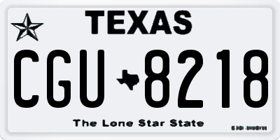 TX license plate CGU8218