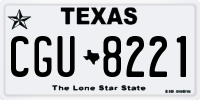 TX license plate CGU8221