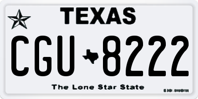 TX license plate CGU8222