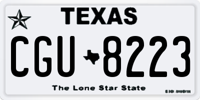 TX license plate CGU8223