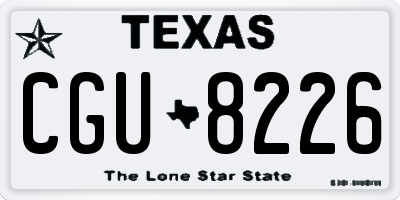 TX license plate CGU8226