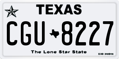 TX license plate CGU8227