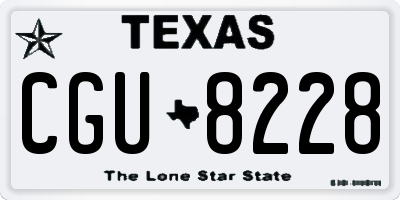 TX license plate CGU8228