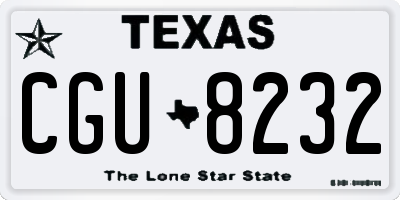 TX license plate CGU8232
