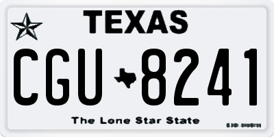TX license plate CGU8241