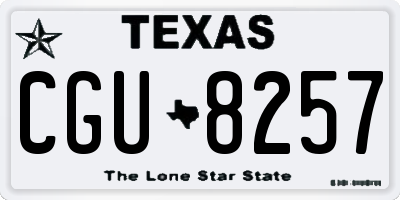TX license plate CGU8257
