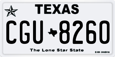 TX license plate CGU8260