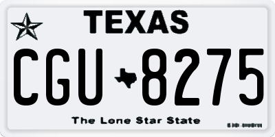 TX license plate CGU8275