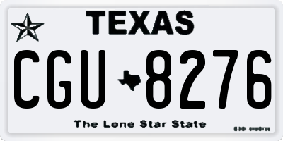 TX license plate CGU8276