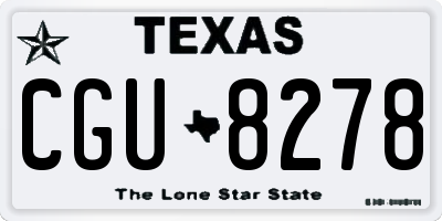 TX license plate CGU8278
