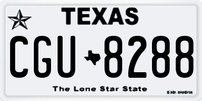 TX license plate CGU8288