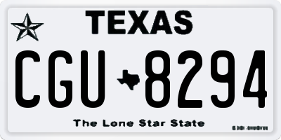 TX license plate CGU8294