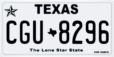 TX license plate CGU8296