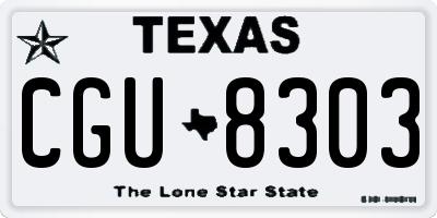 TX license plate CGU8303
