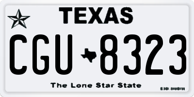 TX license plate CGU8323