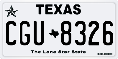 TX license plate CGU8326