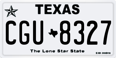 TX license plate CGU8327