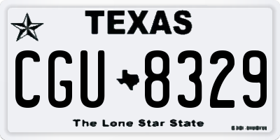 TX license plate CGU8329