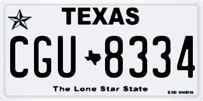 TX license plate CGU8334