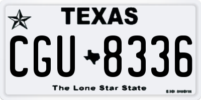 TX license plate CGU8336