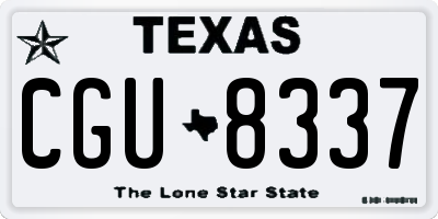 TX license plate CGU8337